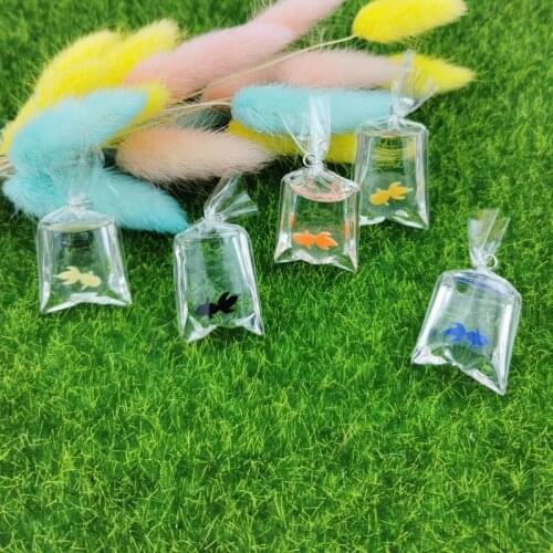 10pcs Resin Goldfish Charms Transparent Small Fish In Water Bag Jewelry Pendant Fish Bag Jewelry Pendant Handmade DIY Material