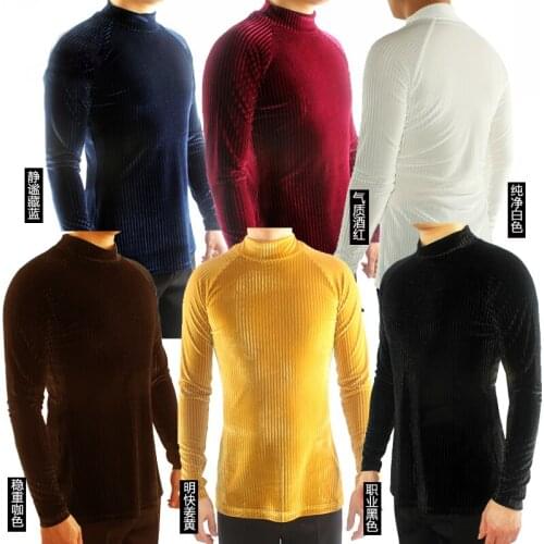 Professional Adult Men Latin Dance Tops Velvet Stripe Adult Male Ballroom/Tango Dance Practice Clothing Black Dance Tops VDB626