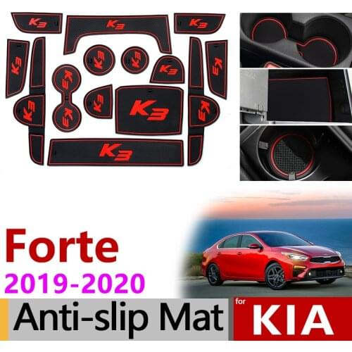 Anti-Slip Mat for Phone Gate Slot Mat Cup Rubber Pads Rug for KIA Forte 2019 2020 BD Cerato K3 Vivaro Car Accessories Stickers
