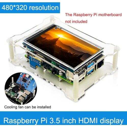Raspberry Pi 4B 3.5-Inch HDMI Display Pi4 Generation 60-Frame Display Can Be Installed With Cooling Fan Screen