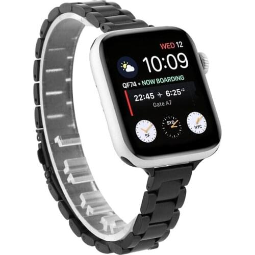 Watch Band for Apple Watch SE 6 5 4 40mm 44mm Stainless Steel Strap Light-weight Metal Loop Bracelet for Iwatch Series 3 2 1