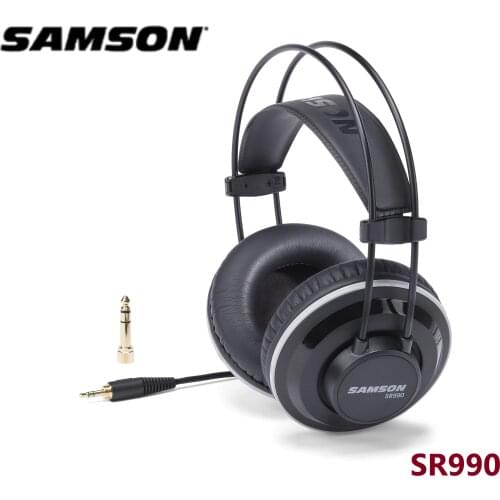 Samson SR990 Closed-Back Studio Reference Headphone Monitor Dynamic Stereo DJ HD Headset Music Earphone With Leather Ear Cup