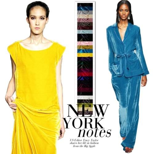 Silk Velvet Cloth Cheongsam Silk Velvet Fabric Pure Plain Color width 140cm