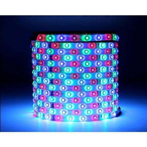 LED Strip 3528 RGB DC12V flexible horse race color-changing lamp Running water flash light with telecontrol 60PCS/1M 5M/1LOT