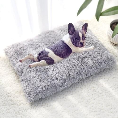 Warm Dog Bed Mat Long Plush Winter Dog Cat Beds Blanket Soft Fleece Pet Puppy Sleeping Cushion For Small Medium Large Dogs Cats