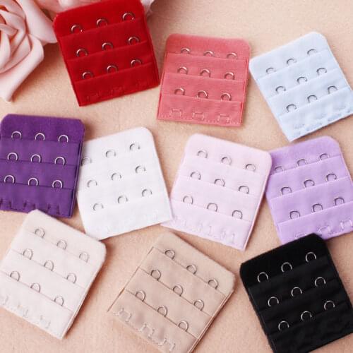 Extended breasted buckle underwear accessories back adjustable bra extender 3 Hooks ribbon clasp extension hook and eye tape