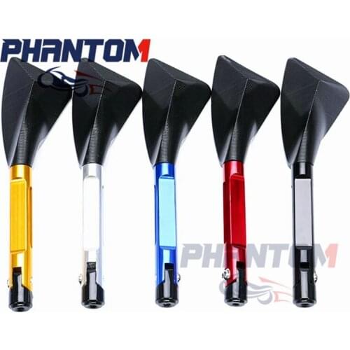 Universal Motorcycle Mirrors Blue glass Anti-vertigo moto Accessories CNC Rearview Side Mirrors Mounting Tool Bolts 8mm 10mm