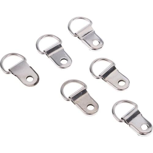 100 Pieces Single Hole Small D-Ring Picture Photo Frame Hanging Hangers 2.5 x 1 cm