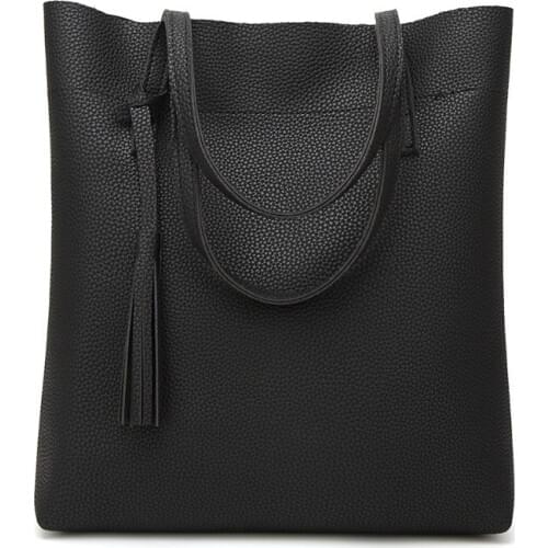 Womens Soft Faux Leather Tote Shoulder Bag from Dreube Large Capacity Tassel Handbag
