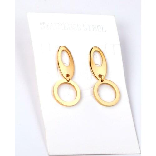 Gold/Silver Color Circle Dangle Earrings 316L Stainless Steel Earring Fashion Jewelry No Fade Brinco Party Wholesale