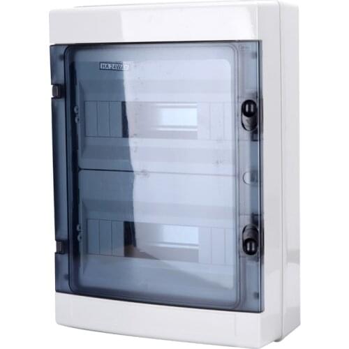 Top Quality PC Cover ABS body IP66 Transparent Cover Waterproof Outdoor Distribution Box 24 way Circuit breaker Box
