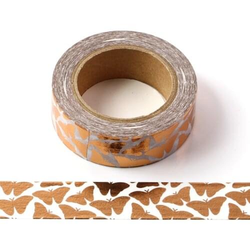 10M Cute Decorative Copper Foil Washi Tape Butterfly DIY Scrapbooking Sticker Label Japanese Masking tape School Office Supply