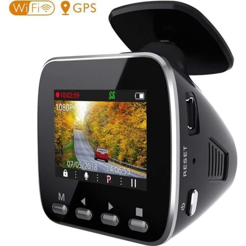 2019 New product AKASO v1 mini car camera black box 1080p cam monitor with GPS WIFI night vision car dashboard