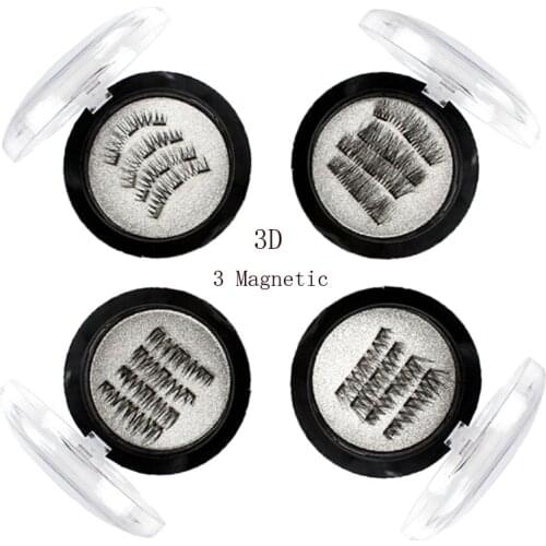 3 Magnetic Eyelash Extension 3D Eyelashes on the magnet False Eyelashes Handmade Fake Eye Lashes Thicker Cross Reusable