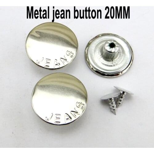 30PCS Silver Jeans Button Star 20MM Decorative Clothes Accessory Garment Trousers Letter Buttons Fit MJB-362