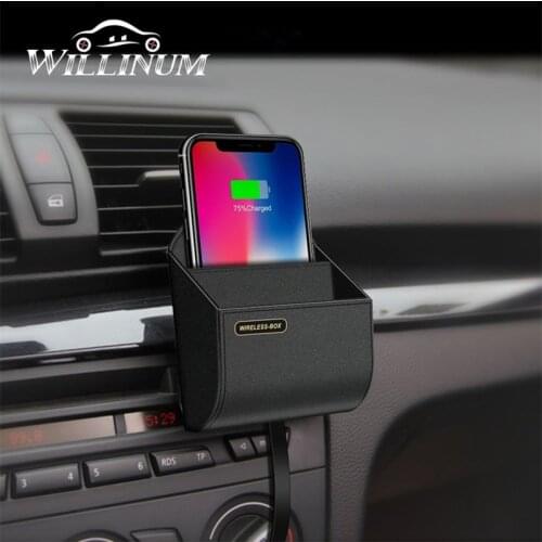 QI car wireless charger for BMW F10 F11 F30 F32 F15 F16 hangable replenisher charging box pad stand air vent phone holder