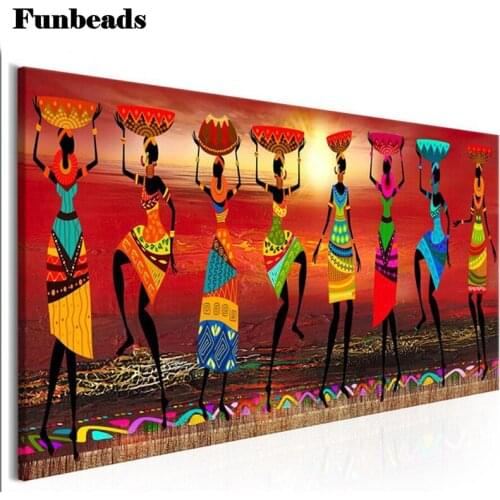 Large Diamond Painting Africa woman dancing 3d Cross Stitch Full resin Square Diamond Embroidery sale,mosaic girl wedding FF672