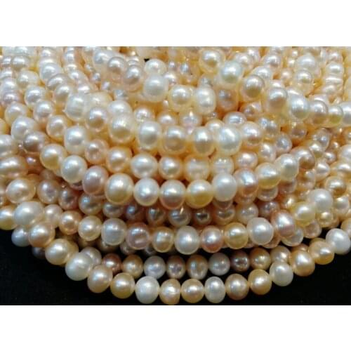 5pcs freshwater pearl white pink purple 5-6mm near round FPPJ wholesale beads nature loose beads for DIY jewelry