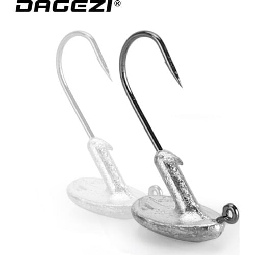 DAGEZI 5pcs/lot Jig Lead Head Hook 3.5g/5g/7g Fishing hook Lead GrankHook Soft Worm Carp Fishing Tackle