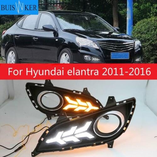 2pcs For Hyundai elantra 2011-2016 LED DRL For elantra High brightness guide LED DRL led fog lamps daytime running lights