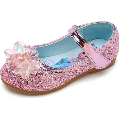 Frozen elsa Snow Queen Single shoes girls spring autumn princess cartoon Casual Shoes Size 26-32 party