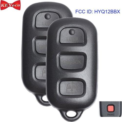 KEYECU 2pcs for Toyota 4Runner 1999-2009 Sequoia 2000-2008 Remote Key Fob FCC ID HYQ12BBX 4 Button