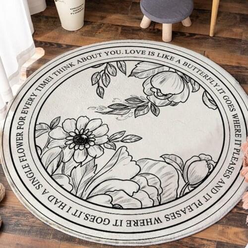 Round Large Area Rug Kids Bedroom Carpets Lamb Cashmere Living Room Non-Slip Carpet Sofa Tatami Bedside Rugs Baby Crawling Mat