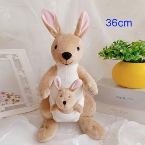 New Cute Creative Mother and Child Kangaroo Doll Plush Toy Soft Animal Stuffed Plush Doll for Baby Birthday Gift 26Cm/36Cm