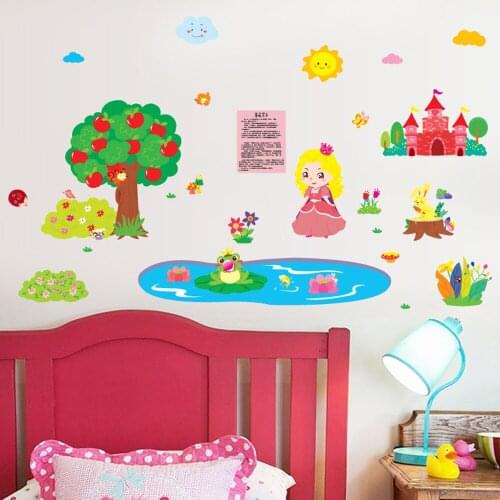 Frog Prince Cartoon Wall Sticker Wardrobe Childrens Room Bedroom Kindergarten Classroom Decoration Wall Sticker