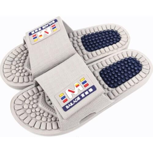 Men Summer Solid Massage Slippers Casual Comfortable Home Slippers Bathroom Slides Men Health Shoes Non-slip Massage Flip Flops