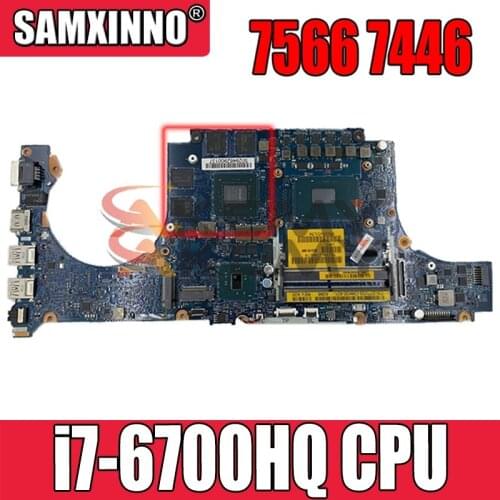 100% working for dell 7566 7446 laptop motherboard with i7-6700HQ cpu 0JYC14 JYC14 CN-0JYC14 BCV00 LA-D991P working good