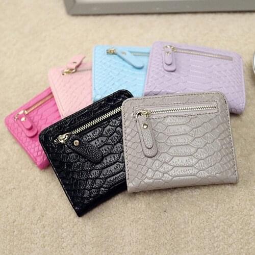 Fashion Women Short Wallet Mini Simple Buckle Wallet Purse Korean Style Card Holder Handbags
