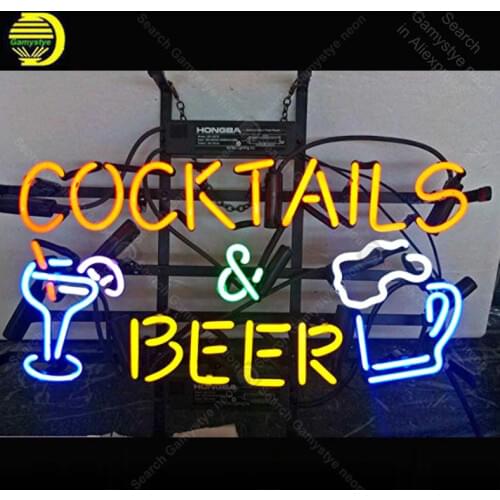 Neon Sign for Cocktaisl beer neon art Beer Bar improvement Handicraft Store Real Glass Tube Bar room Accesaries Club neon light