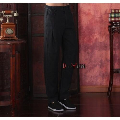 New Arrival Chinese Mens Kung Fu Trousers Cotton Linen Kung Fu Pant Tai Chi Pants Wu Shu Pants Size M L XL XXL XXXL W40