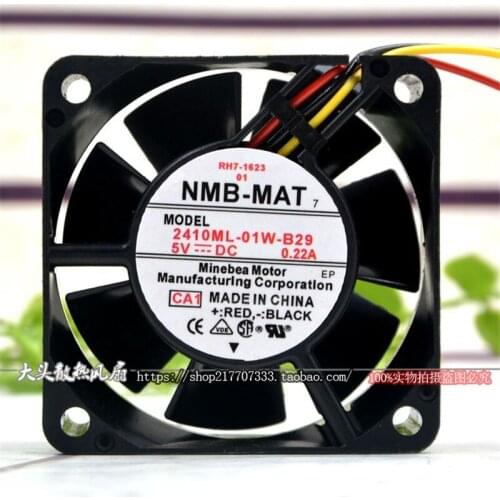 New original 6025 2410ML-01W-B29 5V 0.22A 6CM 3-wire ball cooling fan power supply computer CPU fan