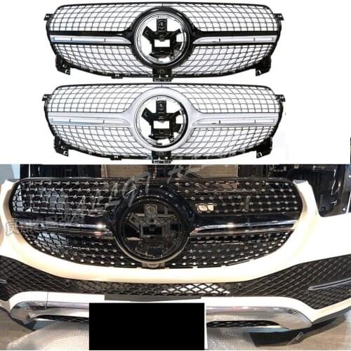 Car Front Racing Billet Bumper Mesh Grill Bar Vent Upper Cover For Mercedes-Benz W167 GLE-Class 2020 2021 Diamond General