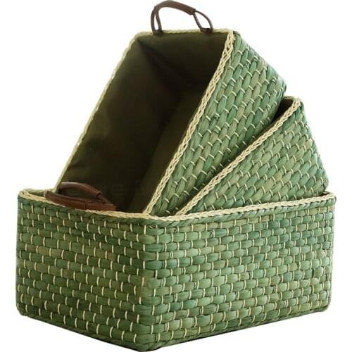 Rattan woven storage basket snack storage box storage box Nordic living room storage box household sundry basket
