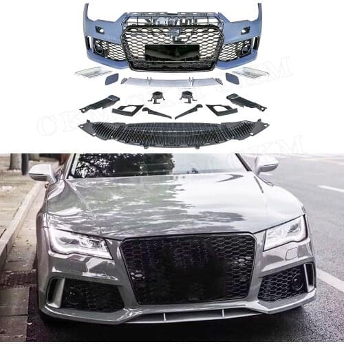PP Prime Unpainted Body kits Auto Front Bumper Rear Diffuser Side Splitters Racing Grills for Audi A7 RS7 2015 2016 2017 2018