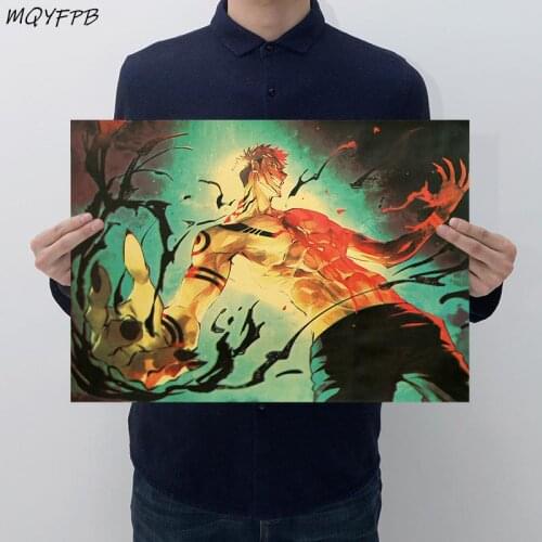 Anime Jujutsu Kaisen Kraft Paper Poster Home Room Bedroom Wall Decoration Painting Core 50.5x35cm