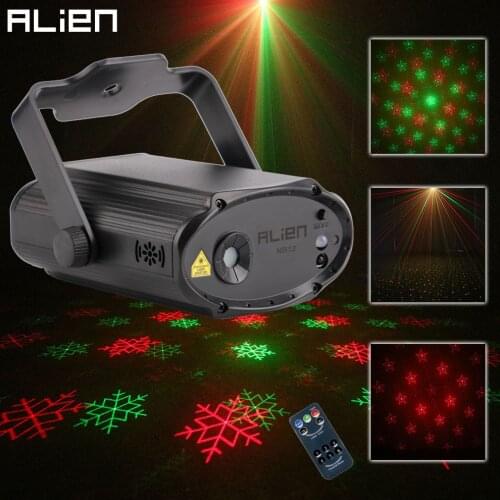 ALIEN RG Stage Laser Lights Star Snowflake Five-pointed Star Effect Lighting DJ Party Dance Wedding Disco Show Light With Remote
