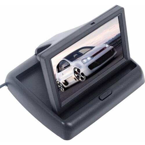4.3 Inch In-Dash 480x234 Foldable Rear View Monitor Add CCD Night Vision Car Camera +Wireless Transmitter Receiver