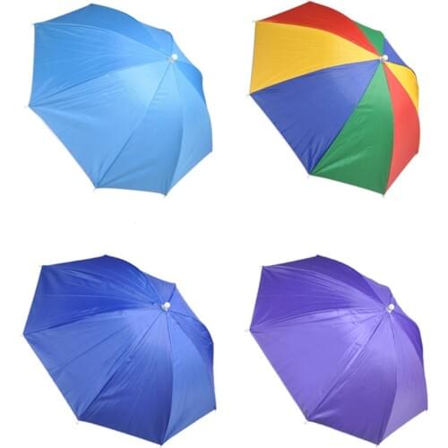 54/70CM Foldable Headwear Umbrella Anti-UV Anti-Rain Portable Umbrella Hat Fishing Hiking Camping Outdoor Head Umbrella Rain