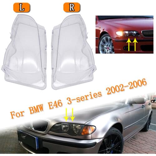 Fit For BMW E46 3-series 2002-2006 Car Headlight Glass Cover Clear Transparent Automobile Headlamp Head Light Lens Auto Products