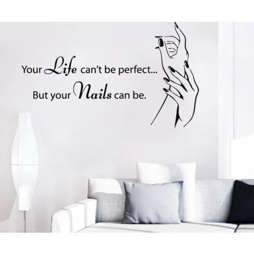 Window Quote Nail Salon Wall Stickers Beauty Salon Nail Decor Vinyl Nail Art Studio Nail Polish Manicure Pedicure Mural DIYZW430