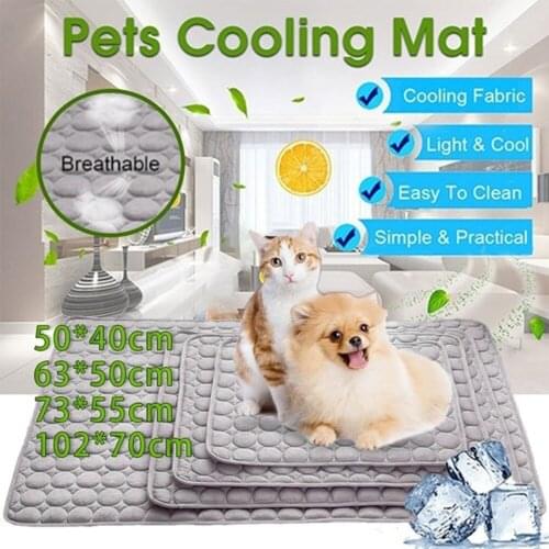 Breathable Summer Mat Cushion Pet Durable Cooling Mats Blanket Ice Silk Pet None Toxic Portable Comfortable