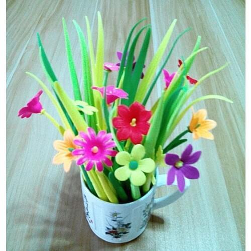 Funny Grass Leaf / flower pen Grass-Blade Pen beautiful new Creative Stationery Sign Pen Decoration Office student neccessity