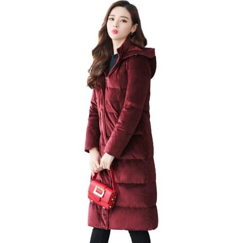 Winter Coat Women 90% Duck Down Jacket Women Clothes 2020 Gold Velvet Long Coats Female Korean Parka Abrigo Mujer MY1484
