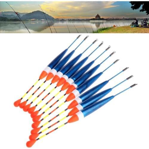 10pcs/Set Carp Fishing Floats Set Buoy Bobber Stick For Fish Tackle Vertical 13.5cm 0.6g