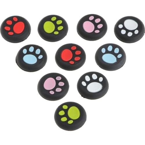 10Pcs/Set Cat Claw Silicone Thumbstick Grips Cap for playstation 4 PS4 T84D