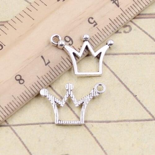30pcs Charms Crown 20x13mm Tibetan Silver Color Pendants Antique Jewelry Making DIY Handmade Craft